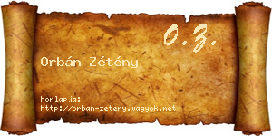 Orbán Zétény névjegykártya