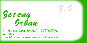 zeteny orban business card